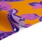 1 Yard Golden Yellow, Purple and Teal Silk Charmeuse Print Floral Abstract Stripes Fabric Made in Italy 53" Width